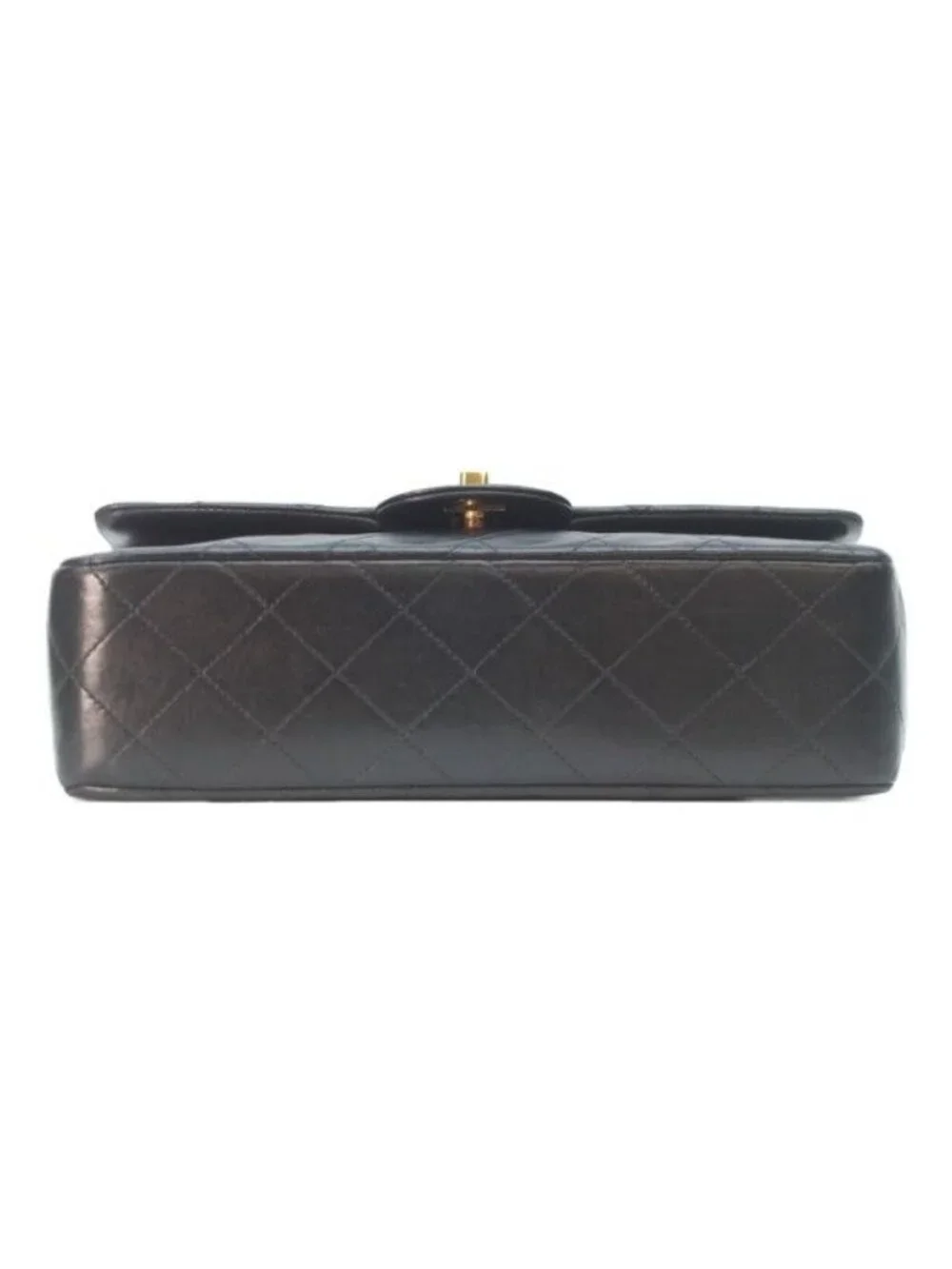 Chanel Black Lambskin Gold Double Flap Bag Quilted 23